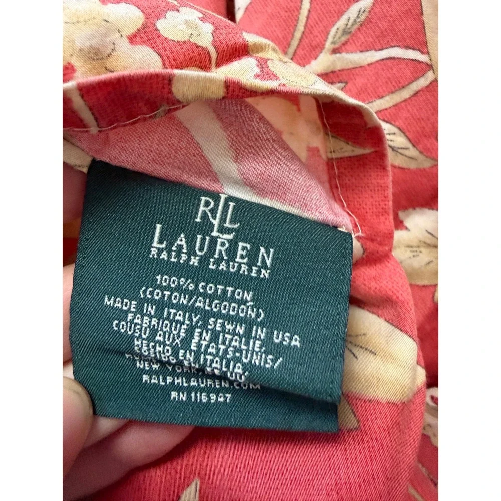 Ralph Lauren Duvet Cover Full Queen Cotton Chinoiserie 4pc villa camelia 3 shams